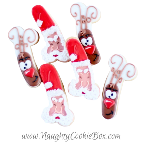 Santa and Rudolph Mini Penis Cookie Set