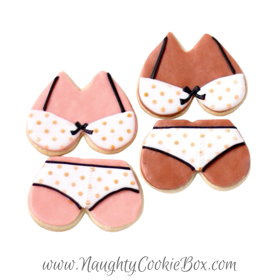 Polka Dot Bra and Panty Cookie Set – Naughty Cookie Box