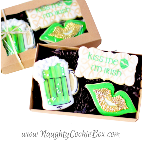 3 Ct. "Kiss Me I'm Irish" Gift Boxed Cookie Set