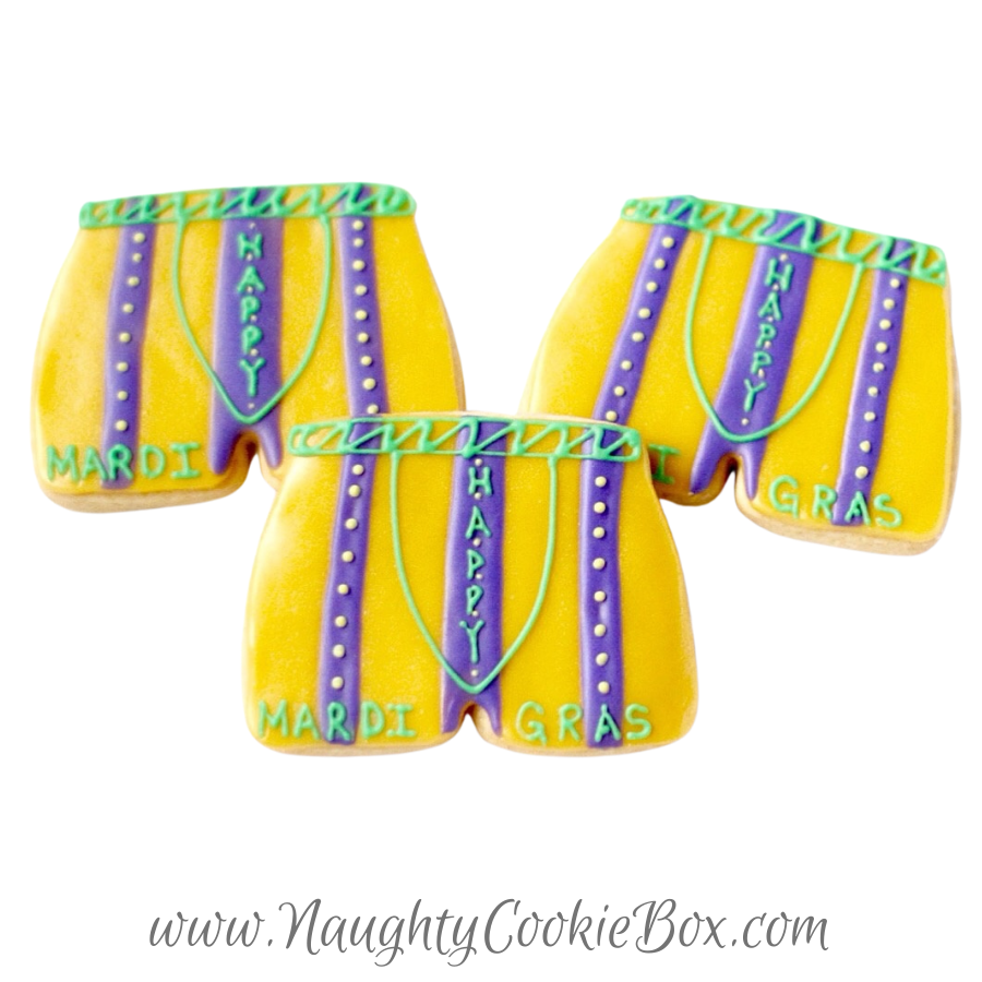 Mardi Gras Mens Boxers Cookies